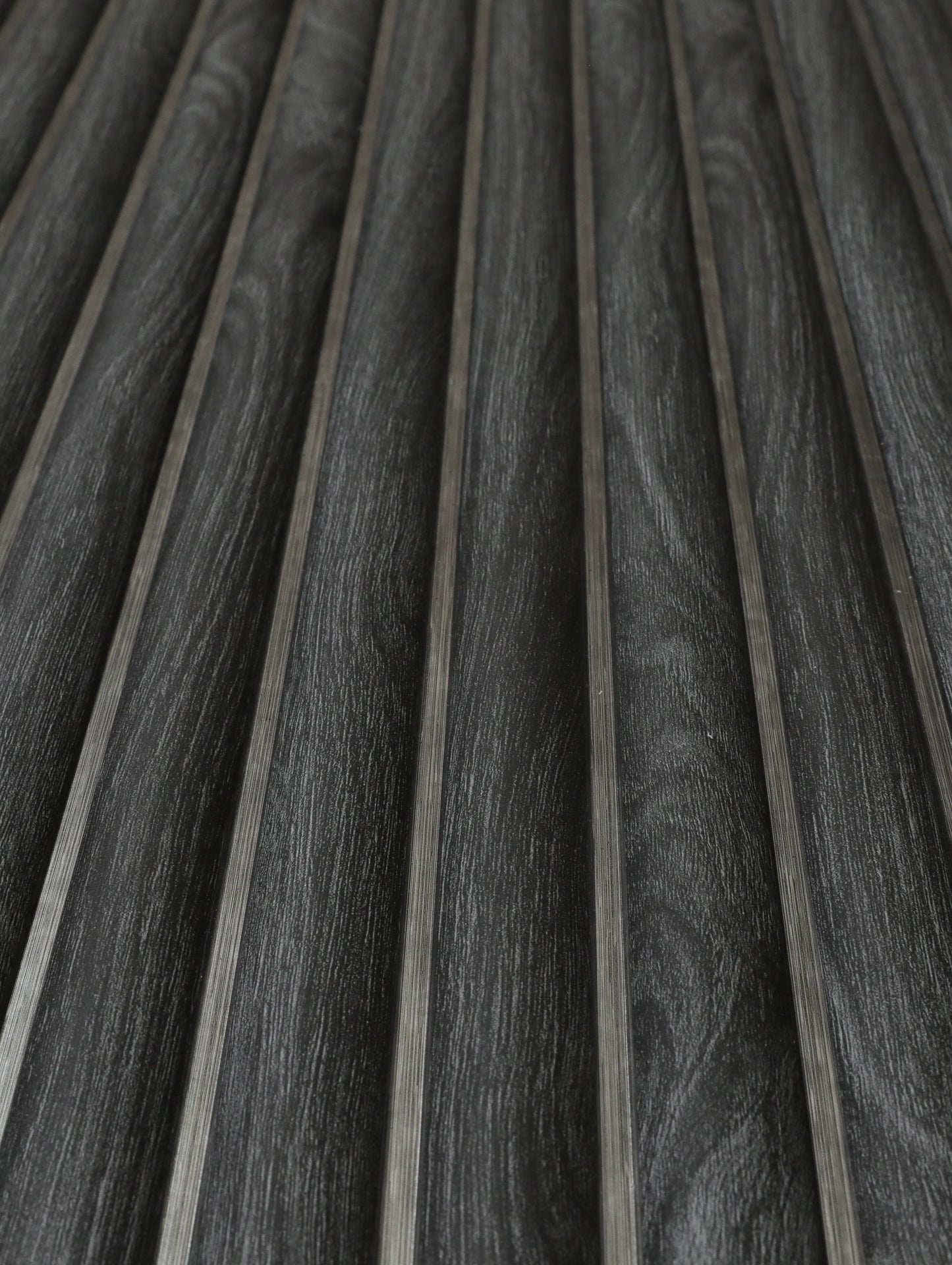 Charcoal Oak & Silver Fluted Slat Wall Panel - Volga Panels™