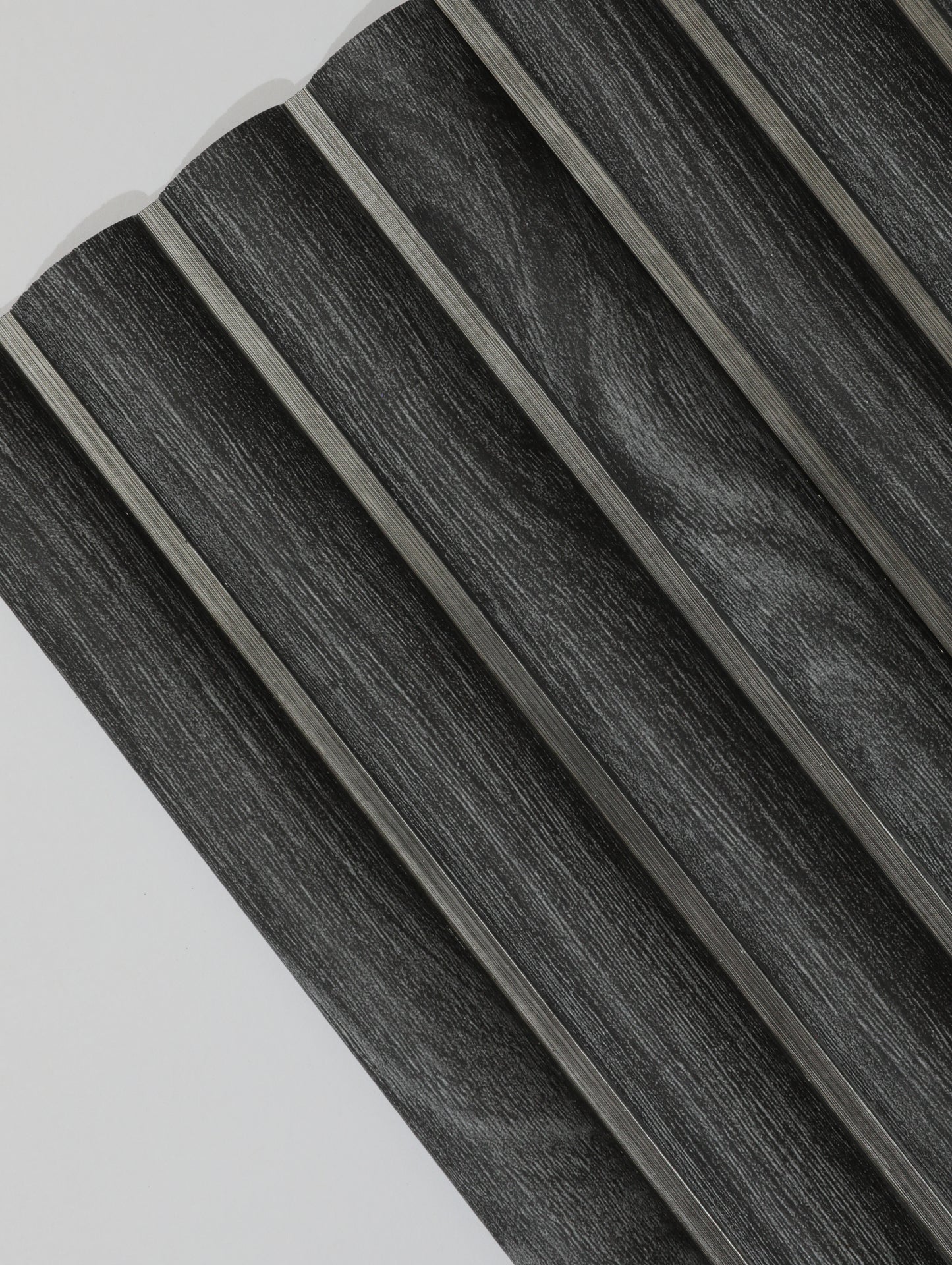 Charcoal Oak & Silver Fluted - Sample Volga Panels™