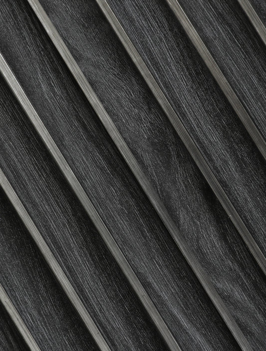 Charcoal Oak & Silver Fluted Slat Wall Panel - Volga Panels™